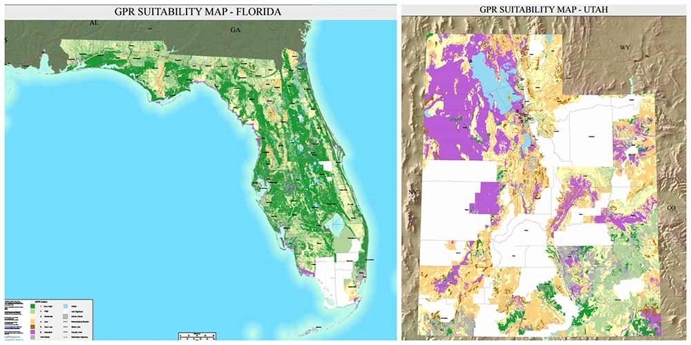 Florida vs. Utah GPR Suitability Map