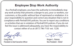 Stop Work Card Back