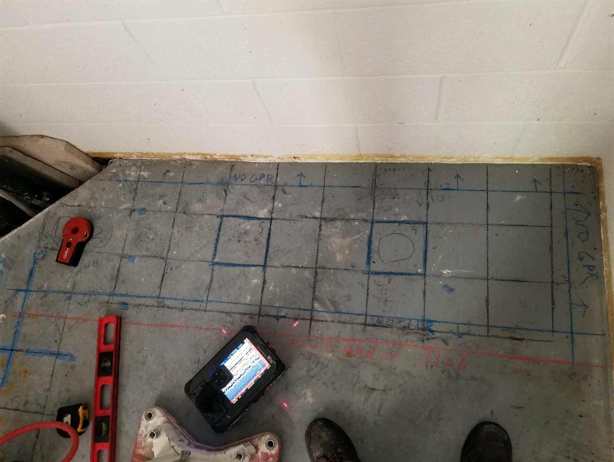 concrete scanning marks